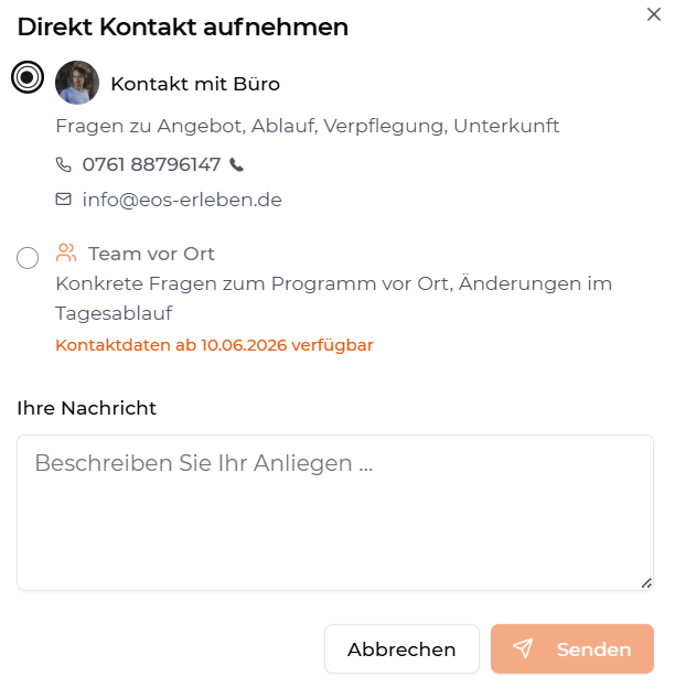 Dashboard Kontakt