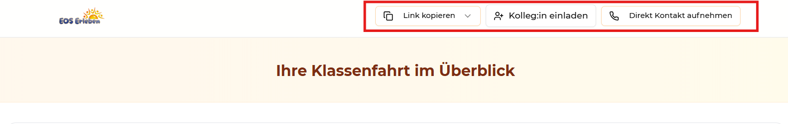 Dashboard Schnell-Aktionen